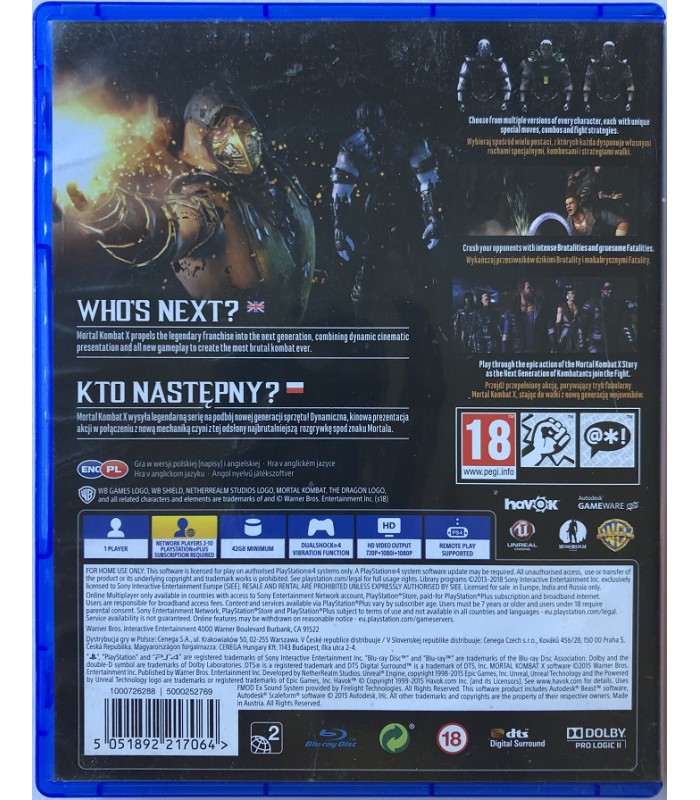 Mortal Kombat X PS4 PL