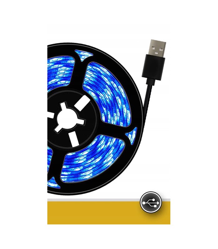 Taśma LED USB 5V podświetlenie mebli TV 1m Blue