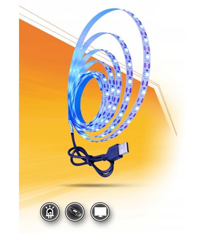 Taśma LED USB 5V podświetlenie mebli TV 1m Blue