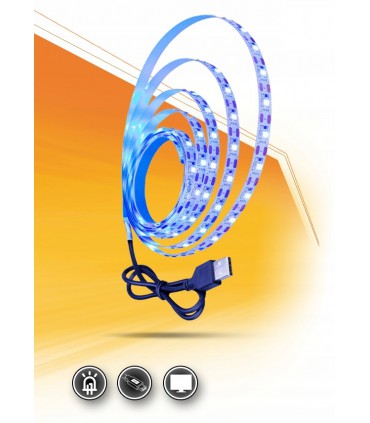 Taśma LED USB 5V podświetlenie mebli TV 1m Blue