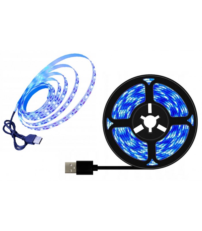Taśma LED USB 5V podświetlenie mebli TV 1m Blue