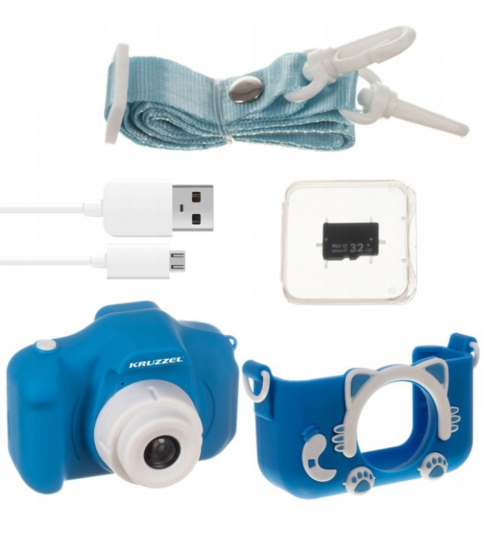 Aparat HD cyfrowy dla Dzieci  + Karta 32gb Blue 