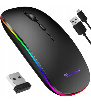 Mysz Bezprzewodowa PC Laptop SLIM Led bez baterii Cicha Mysz Dunmoon