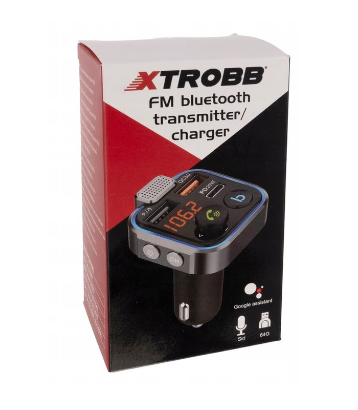 Transmiter Bluetooth FM Ładowarka 2x USB + Typ-C