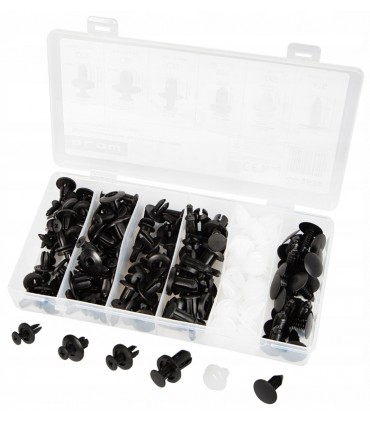 Zestaw uniwersalnych spinek kołków 100 szt. samochodowych