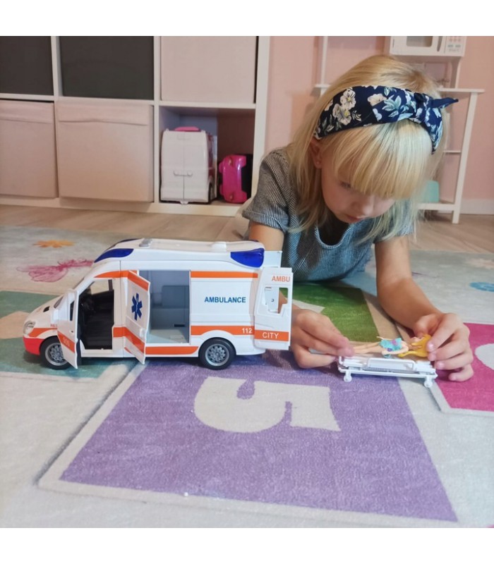 Karetka pogotowia Ambulans otwierane drzwi Światło Dźwięk 