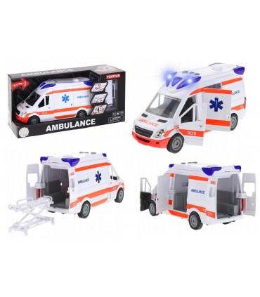 Karetka pogotowia Ambulans otwierane drzwi Światło Dźwięk 