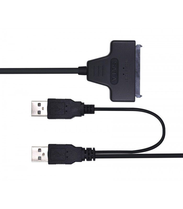 Kabel 2x USB adapter SSD HDD SATA 7+15pin podłącz dysk SSD