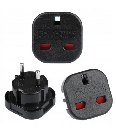 Adapter sieciowy 230V UK na EU Gniazdo Anglia - Wtyczka Europa