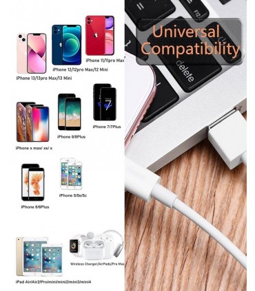 Kabel USB Lightning wszystkie iPhone iPad długi 2m Biały