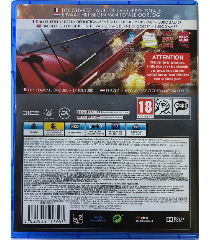 Battlefield 1 PS4 dubbing PL