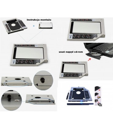 Kieszeń 12,7mm na dysk SSD HDD 2,5 SATA