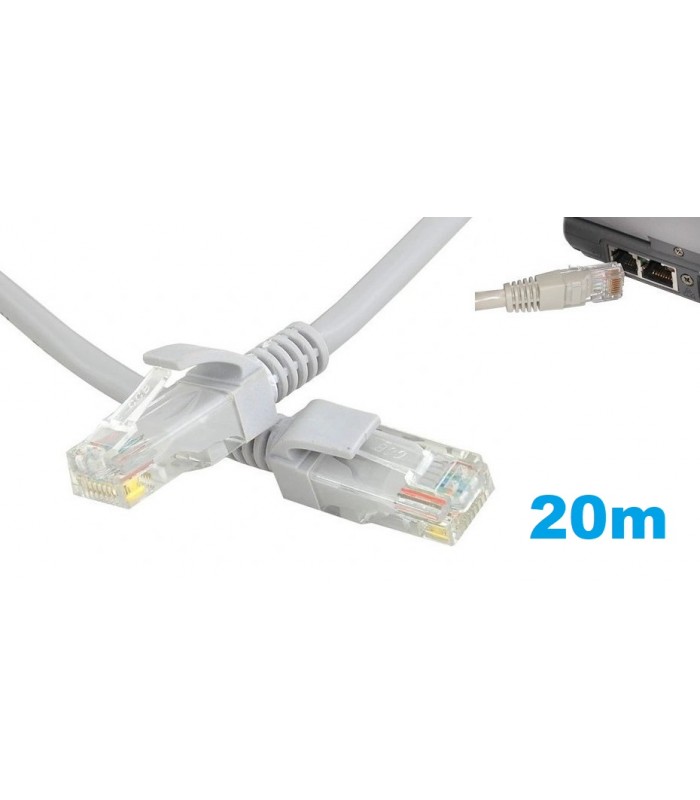 Kabel Sieciowy Lan ethernet skrętka RJ45 UTP 20m Cat5E