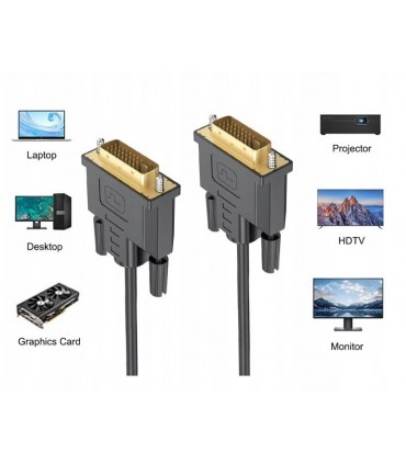 Kabel DVI-DVI 24+1 Dual Link UltraHD 2m