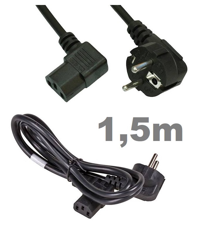 Kabel zasilający PC Monitor Przewód 1,5m Kątowy
