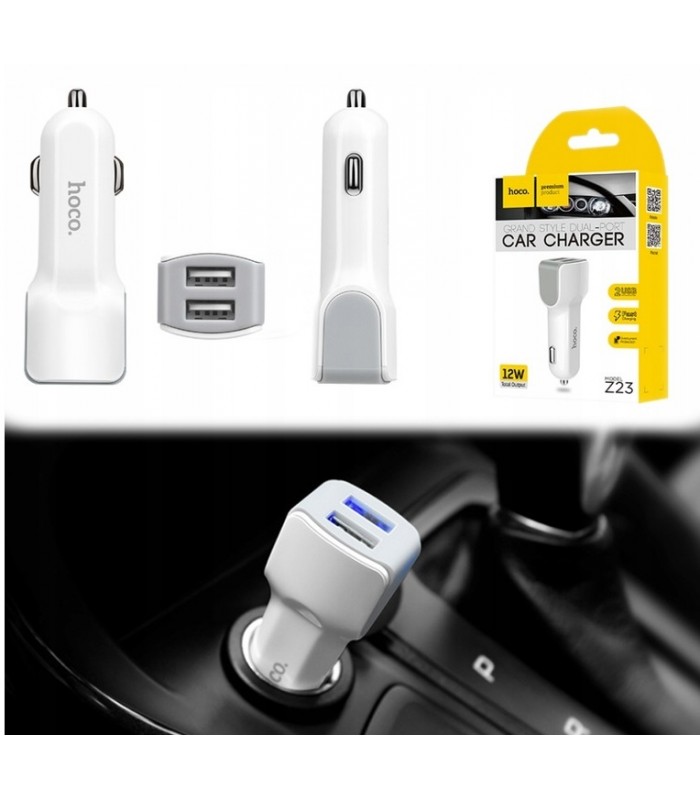 Ładowarka samochodowa 2x USB 12W HOCO Z23