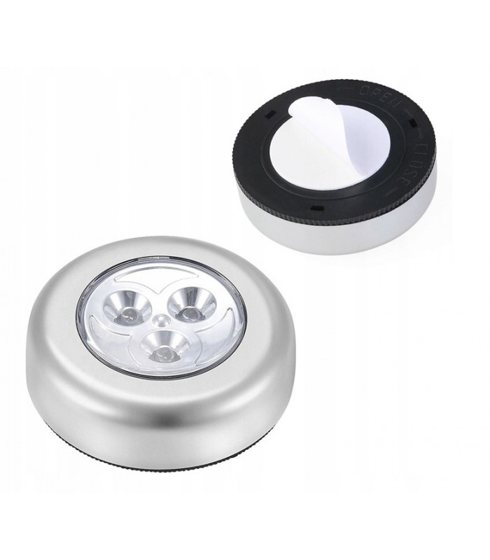 Lampka 3 LED na baterie z włącznikiem okrągła