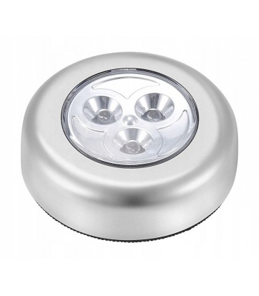 Lampka 3 LED na baterie z włącznikiem okrągła