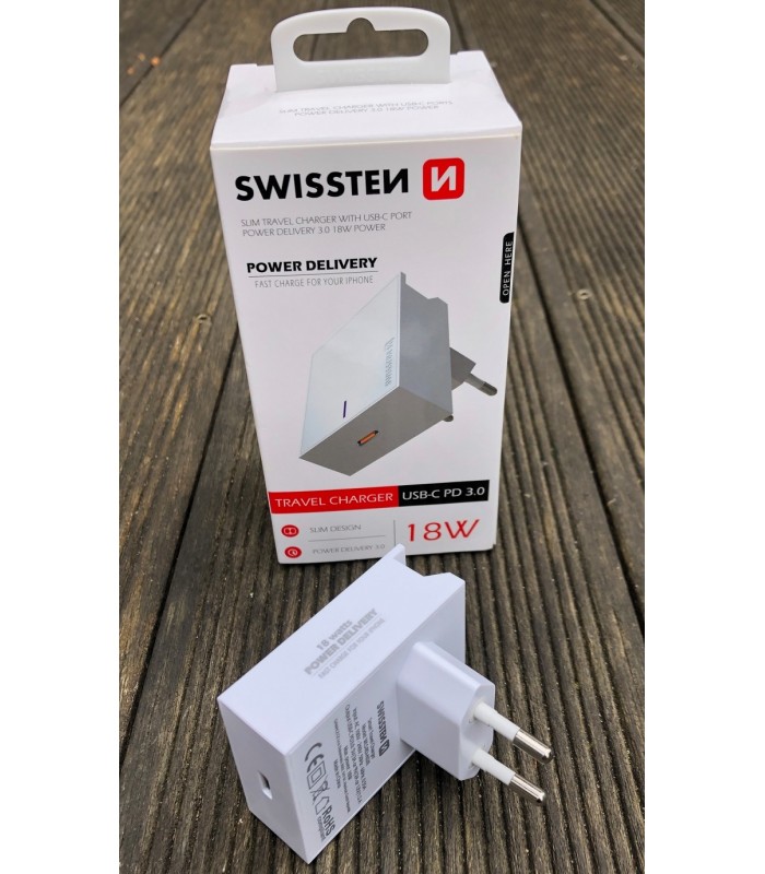 Szybka Ładowarka Sieciowa SWISSTEN 18W PD 3.0 Typ C