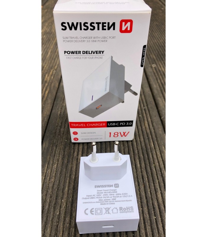 Szybka Ładowarka Sieciowa SWISSTEN 18W PD 3.0 Typ C