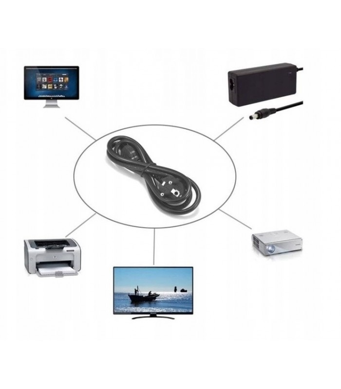 Kabel zasilający ATX 3 Pin PC Konsola TV UPS 1,5m * Solidny przewód