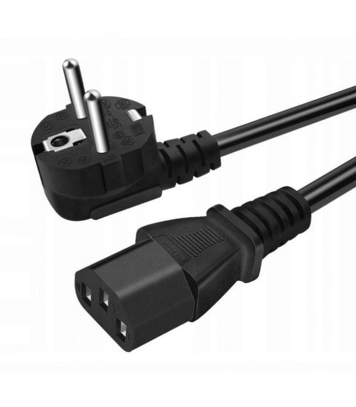 Kabel zasilający ATX 3 Pin PC Konsola TV UPS 1,5m * Solidny przewód