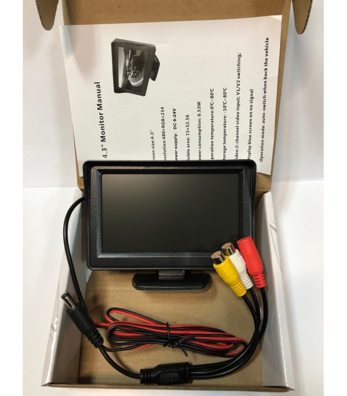 Monitor LCD 4,3 do kamer cofania parkowanie