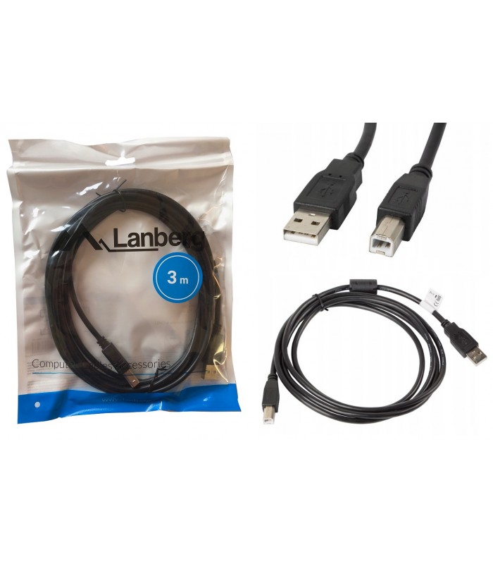 Kabel do drukarki skanera USB 2.0 AM-BM 3m Lanberg Ferry