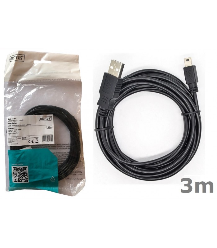 Kabel Mini USB 3m miniUSB Pad PS3 Nawigacja Aparat 3m