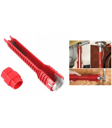 Klucz 2w1 do montażu kranu zlewów poziomnica