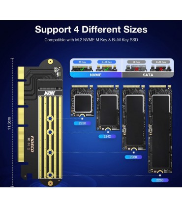 Adapter podłącz dysk M.2 NVMe do PCI-e 4.0 x16