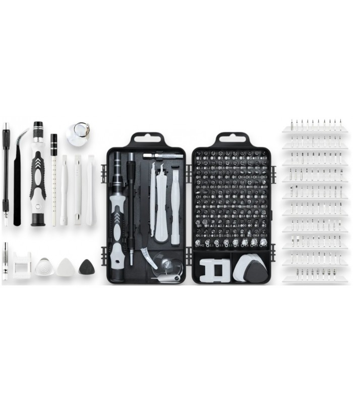 Zestaw narzędzi precyzyjnych śrubokręty Imbus Torx 110el kostki otwieraki