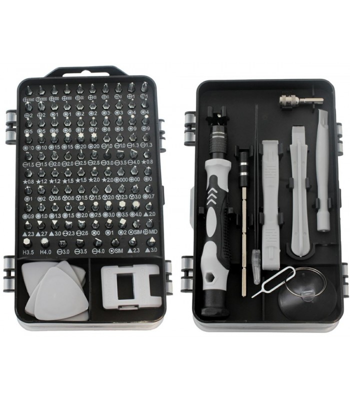 Zestaw narzędzi precyzyjnych śrubokręty Imbus Torx 110el kostki otwieraki