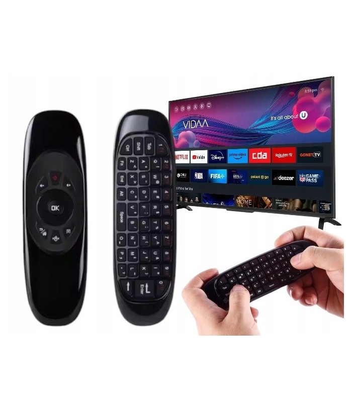 Pilot Smart TV USB 2,4GHz Klawiatura Mysz na Ruch