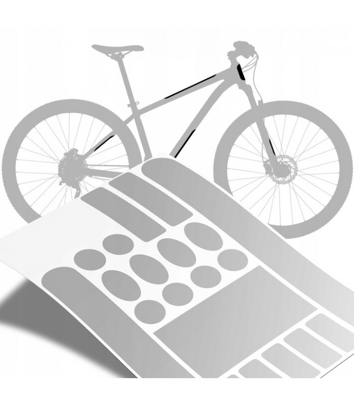 Zestaw 20 naklejek ochrona ramy rower CARBON Folia ochronna