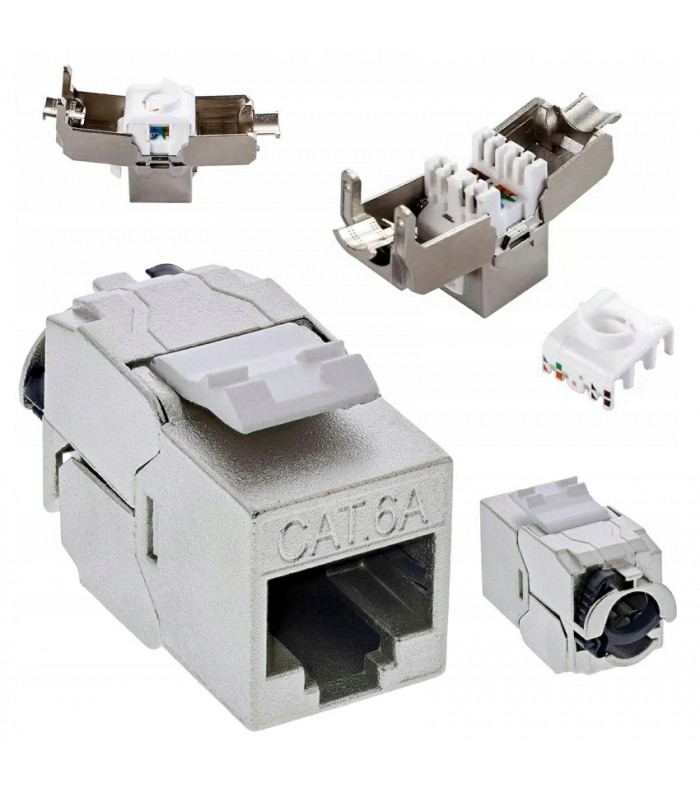 Gniazdo RJ45 STP Kat.6A Beznarzędziowe Keystone
