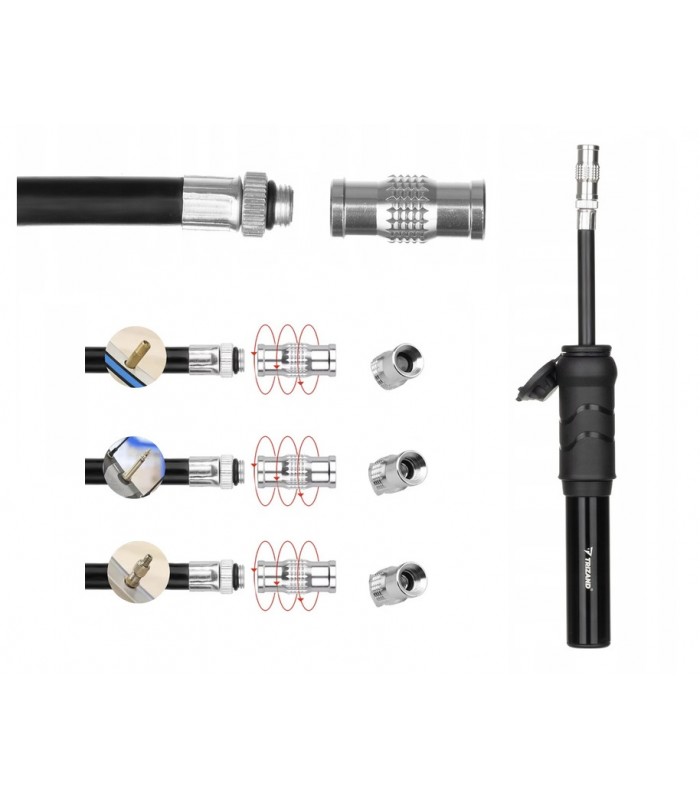 Mocna Pompka rowerowa 7 bar ręczna uniwersalna Presta Schrader  