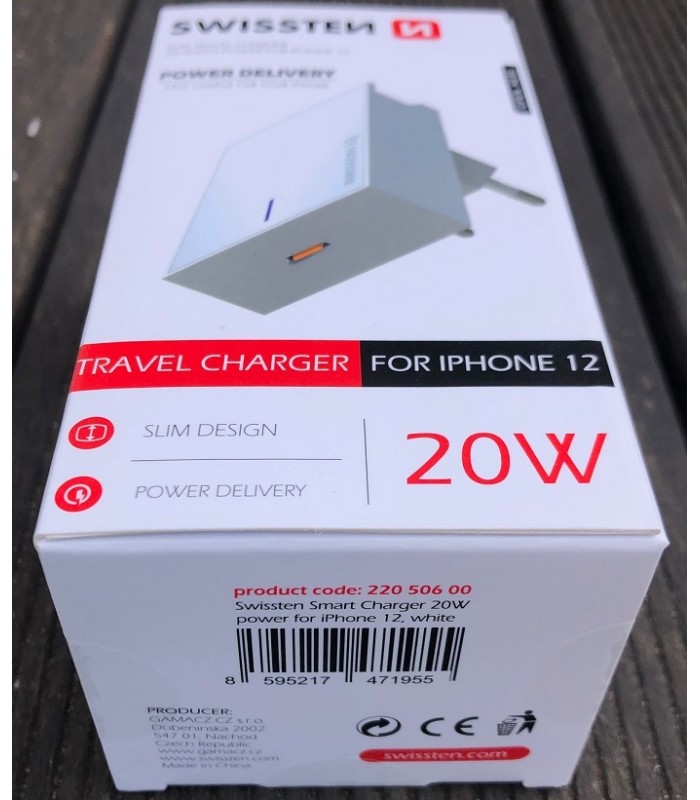 Szybka Ładowarka Sieciowa SWISSTEN USB-C PD 20W