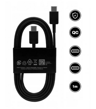 Oryg. Kabel Samsung 2x USB-C 3A 25W 45W 1m Czarny