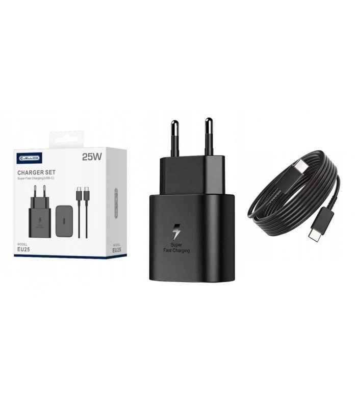 Ładowarka sieciowa PD 25W USB-C + Kabel USB typ C 1M JELLICO EU25