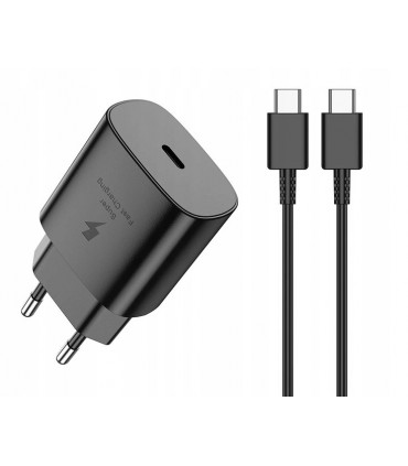 Ładowarka sieciowa PD 25W USB-C + Kabel USB typ C 1M JELLICO EU25