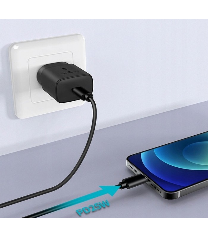 Ładowarka sieciowa PD 25W USB-C + Kabel USB typ C 1M JELLICO EU25