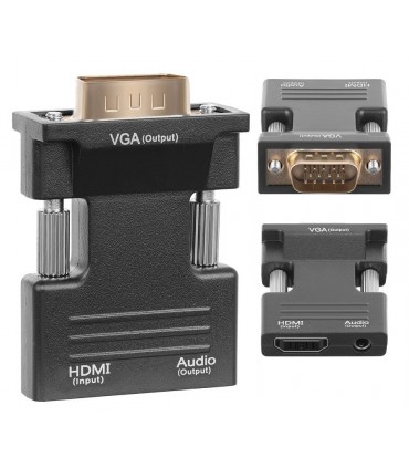 Konwerter HDMI do VGA + Audio Wtyk HDMI - Gniazdo VGA D-SUB