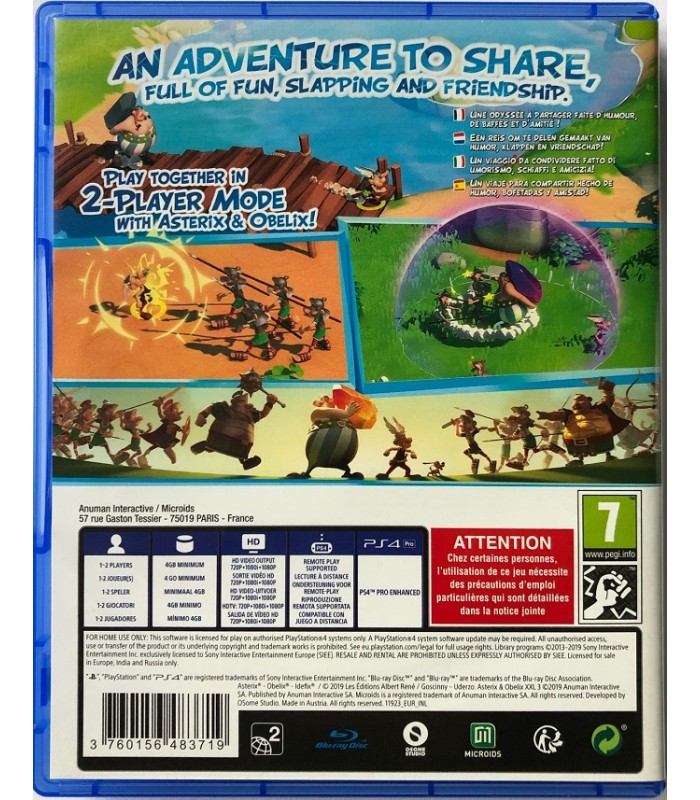 Asterix Obelix XXL 3 The Crystal Menhir PS4