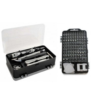 Zestaw narzędzi precyzyjnych śrubokręty Imbus Torx 110el kostki otwieraki