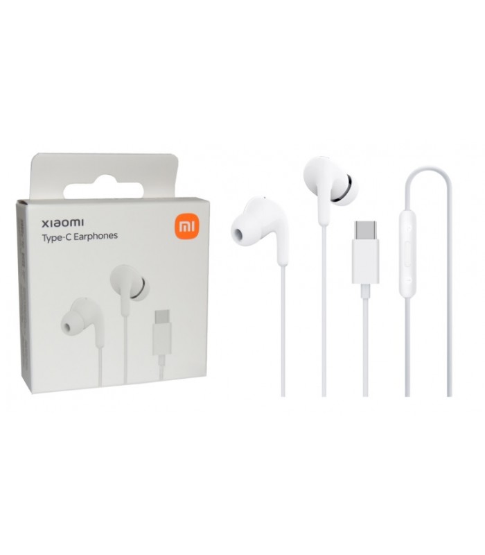 Białe Oryginalne Xiaomi Słuchawki przewodowe USB-C douszne mikrofon
