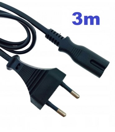 Kabel zasilający 3m ósemka C7 PC RTV AGD Konsole 3M