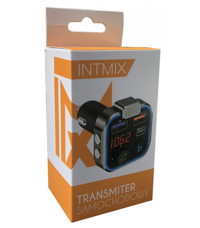 Transmiter Bluetooth FM Ładowarka 2x USB + Typ-C
