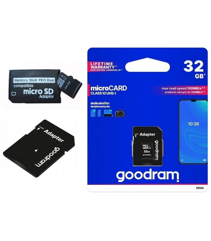 Karta 32GB + Adapter MS PRO DUO do PSP Goodram