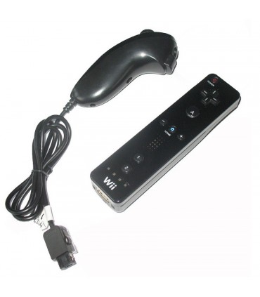 Oryginał Nintendo Kontroler Wii Remote + Nunchuk czarny